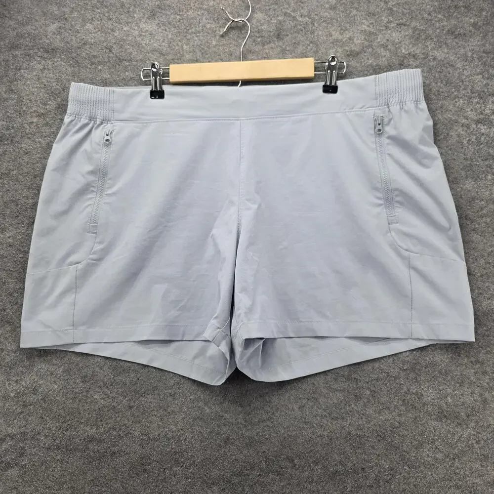 Columbia PFG Shorts Mens 2XL Light Gray Zip Pockets Stretch Quick Dry Fishing